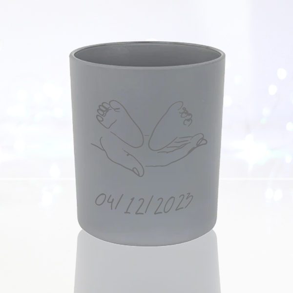 Baby Feet Personalised Candle Glass