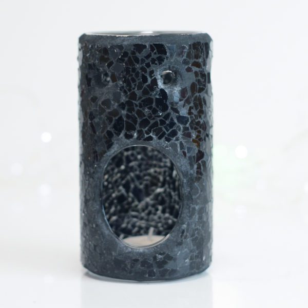 Mosaic Tube Black Tealight Burner