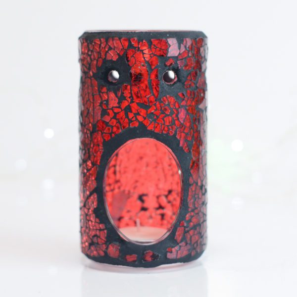 Mosaic Tube Red Tealight Burner