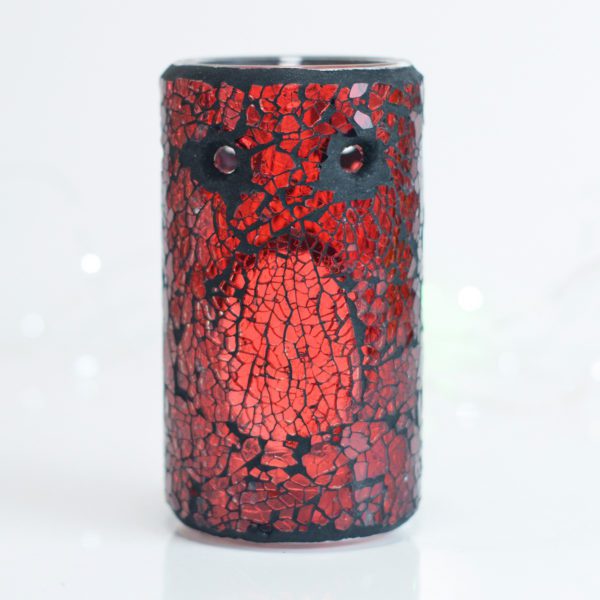 Mosaic Tube Red Tealight Burner