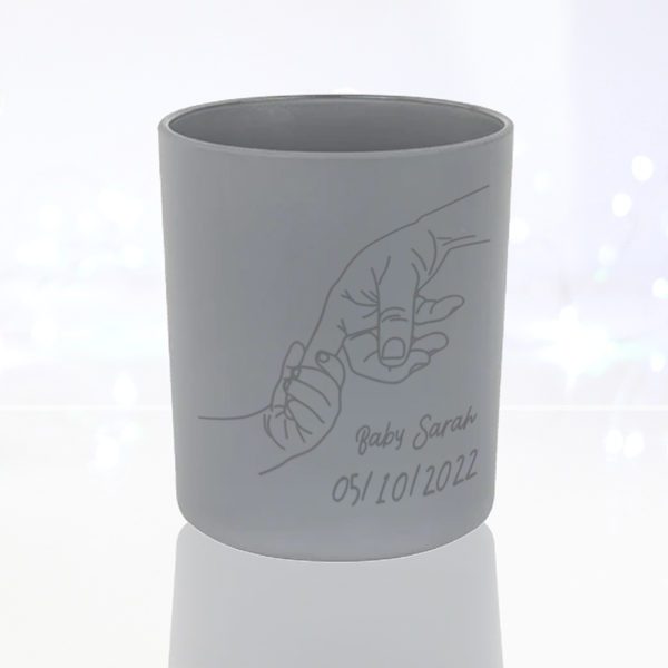 New Parent Personalised Candle Glass White Matt